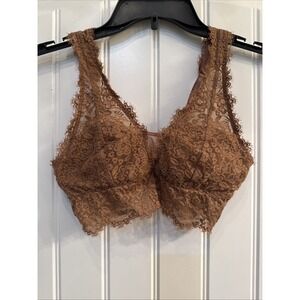 Aerie Bra Bralette Dusty Rose Pink Lace Size SP Removable Padding